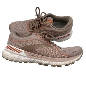 Brooks Adrenaline GTS 21 Women’s 6 B Beige Orange Stability Running Shoes